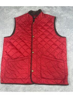 Chaps Men's XL Red Quilted Puffer Vest Snap Front Lightweight Sleeveless